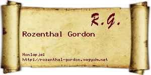 Rozenthal Gordon névjegykártya